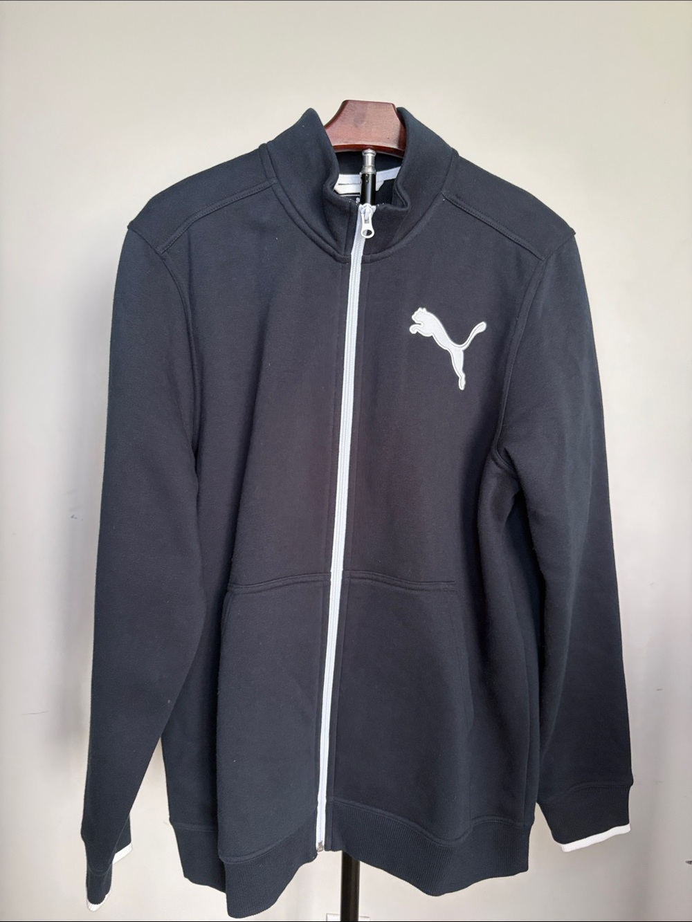 Puma Men’s Fleece Track Jacket Black White